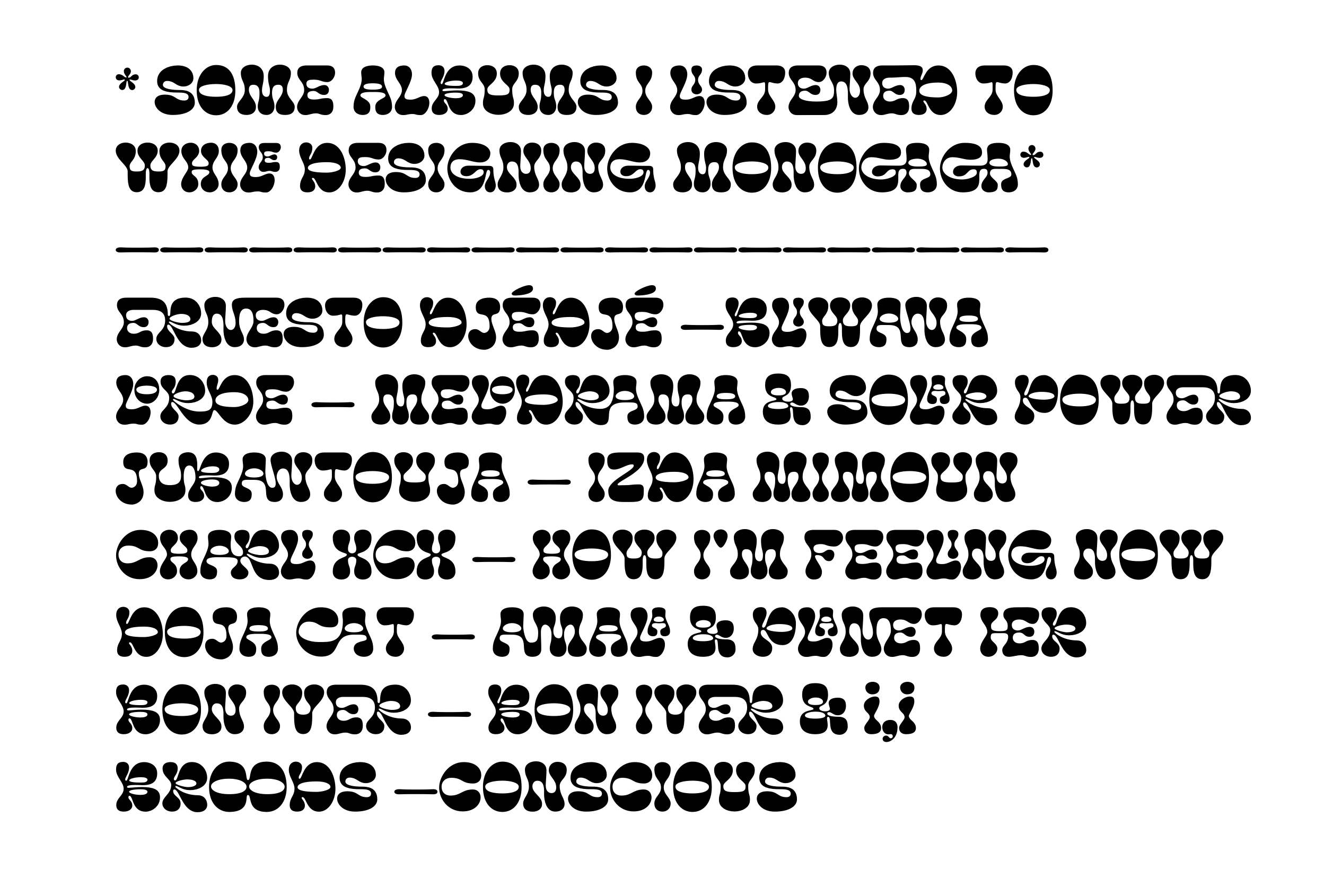 Some of the ligatures of Monogaga